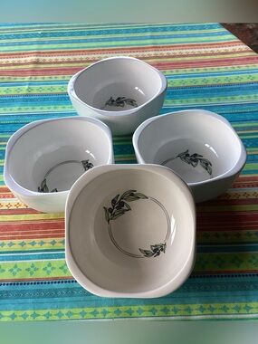 Thoughtfully New Bone China Bowls - set of 4 with Olive Branch Design